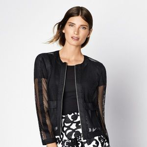 Ann Taylor black mesh jacket, M